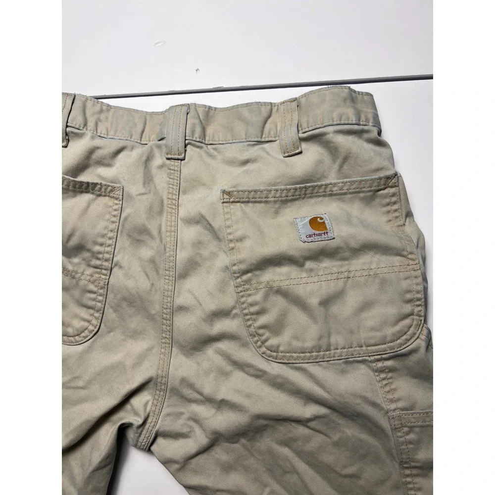 Carhartt Carpenter Pants Mens 36x30 Tan B324 FDK Distressed Workwear Utility